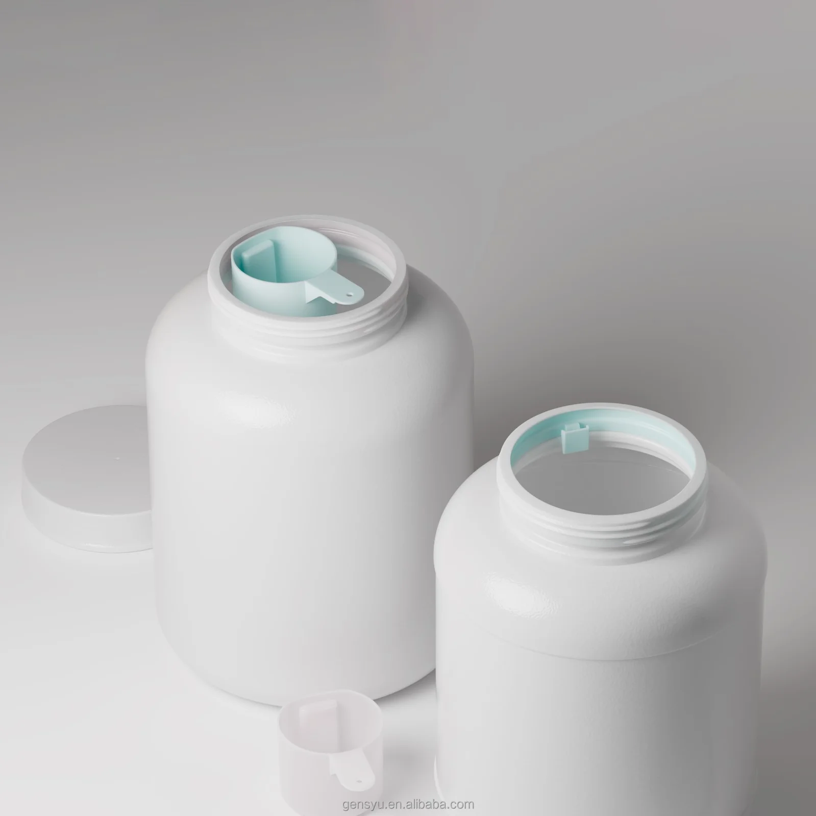 Innovative Scoop Hook Design for Easy Access to Soybean Protein, Whey Protein, Coffee Beans & Powder Plastic Powder Bottle