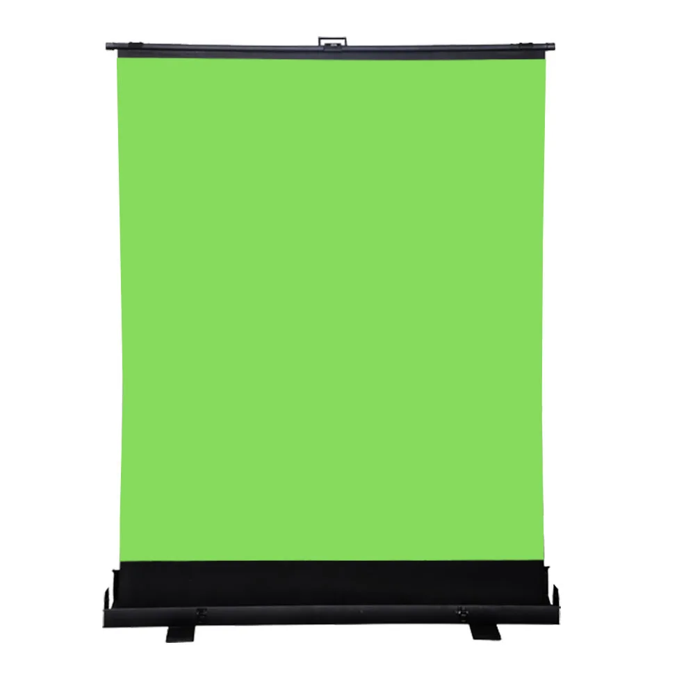 Kytuwy Green Screen Video Background Foldable and Retractable Green All-in-One Screen Background Portable Pull Up