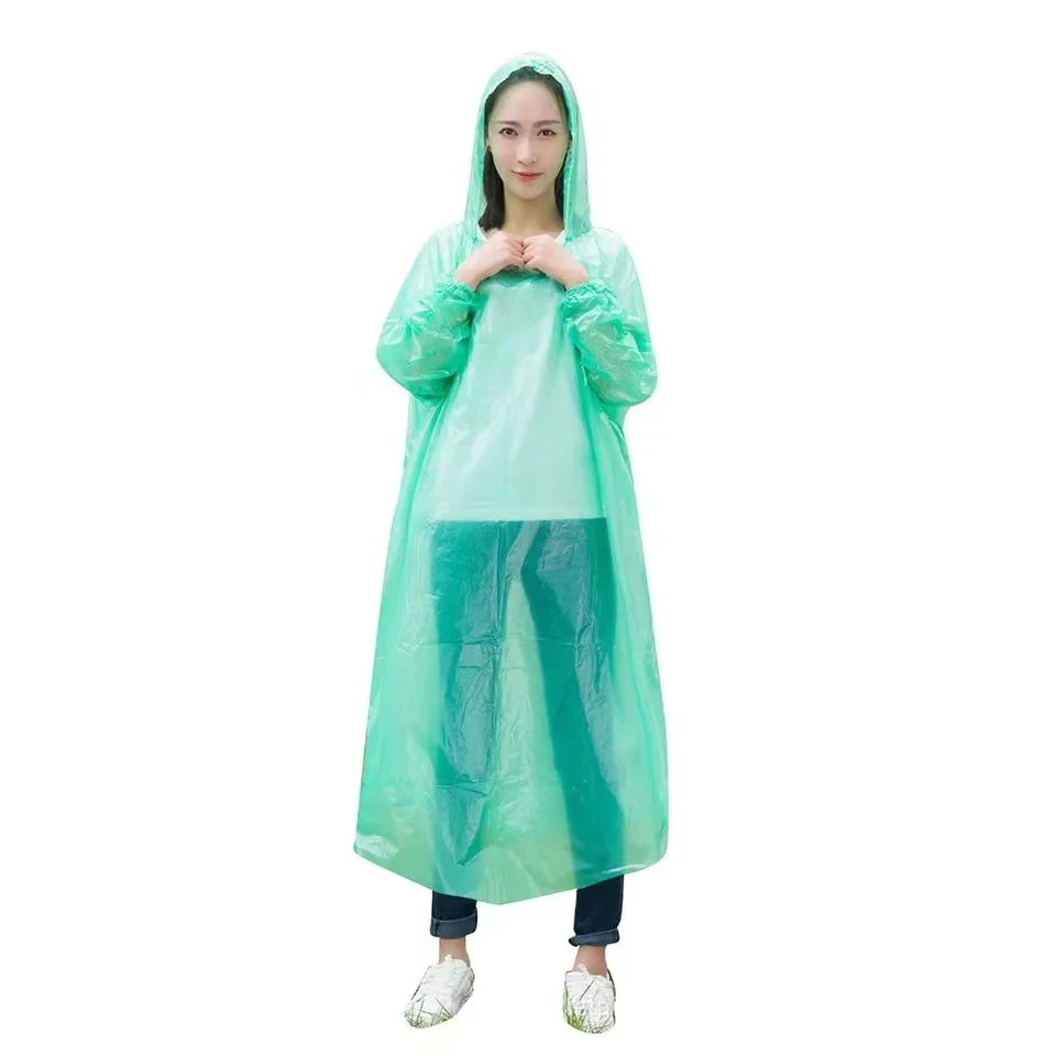 Wholesale disposable adult fashion portable PE raincoat