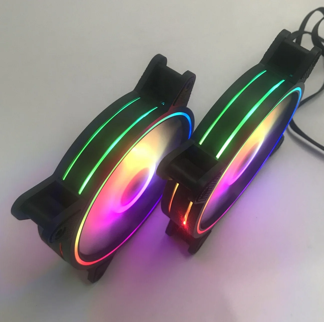 Двойной кольцевой светлый дизайн для игрового ПК крутой Корпус rgb вентилятор PWM