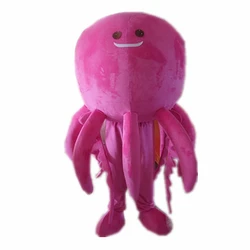 Carnival octopus costume for adult big head small body with small eyes pink soft plush carnival octopus costume