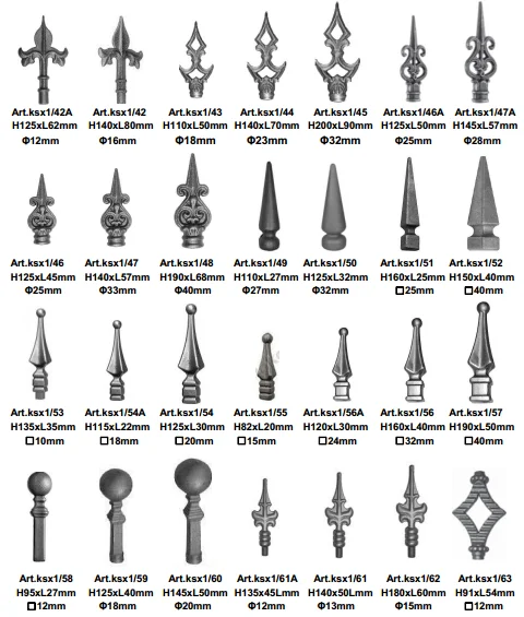 wrought iron spearpoints for fence/gate decoration