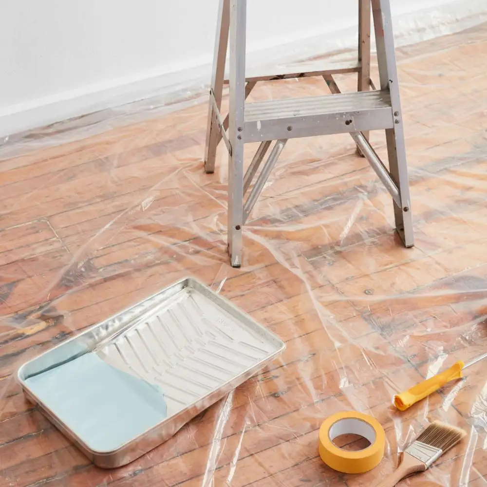 Premium Grade Plastic Furniture Cover Dust Sheet Painters Plastic Drop Cloth Waterproof Floor Cover