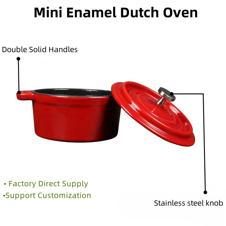 Customized Enameled Cast Iron Mini Cookware Casserole Nonstick  Petite Dutch Oven
