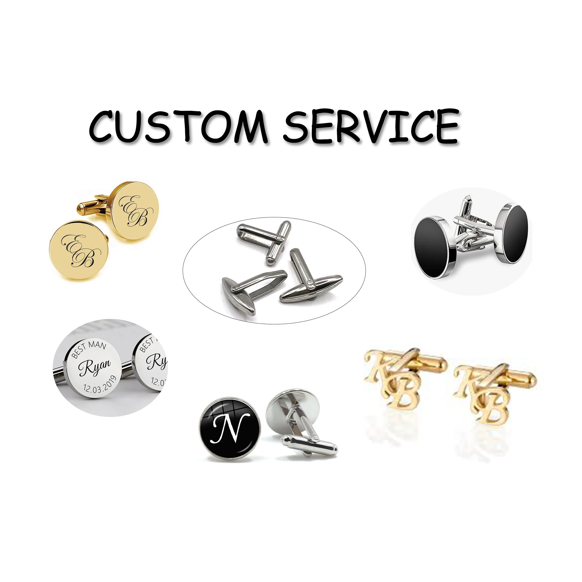 Factory personalize mens suit accessories cufflinks logo personalise cuff links garment engraved mens cufflinks custom