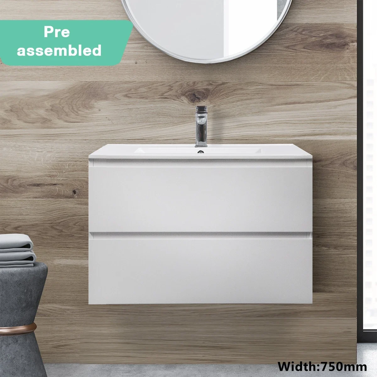 Australia Style High-quality imports vanity luxury mdf  pvc plywood modern bathroom cabinet