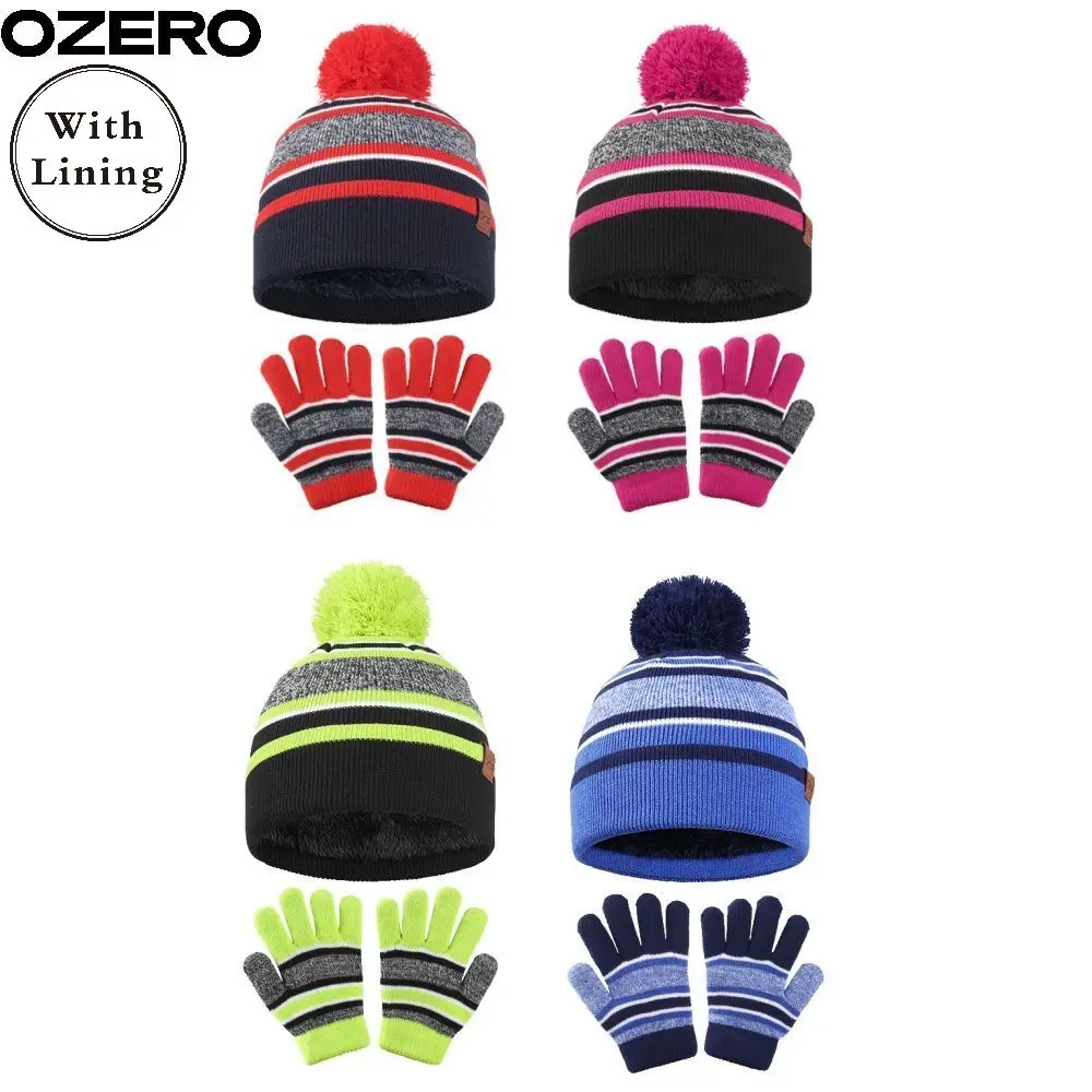 Custom Order OZERO Warm Knit Kid Winter Layers Polyester Beanies Knitted Kids