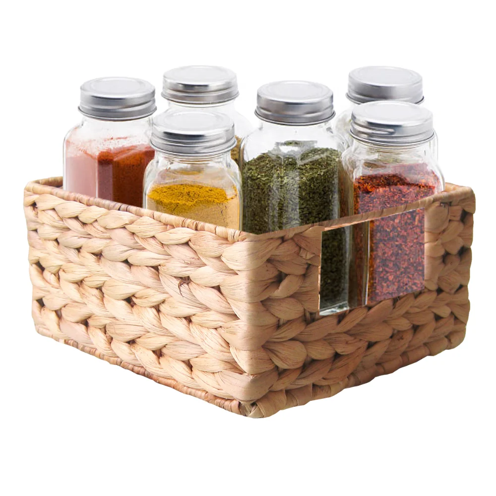 Hot selling Rectangular Water Hyacinth Tray #5027A Iron Frame Fishbone Woven Kitchen utensils Storage Manufactured in Vietnam