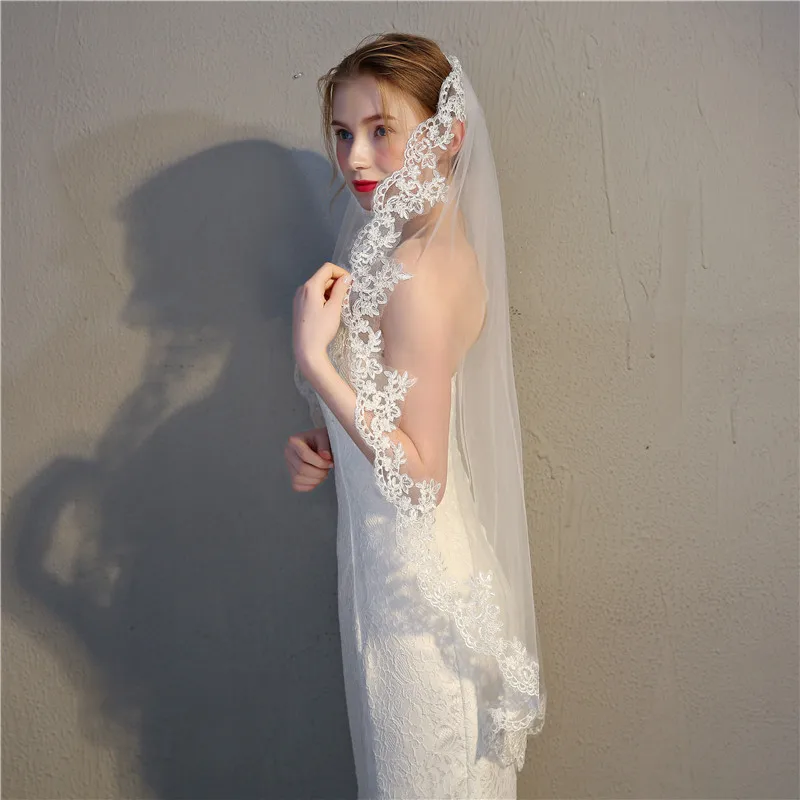 ROMANTIC Multiple Design Available New Simple Style Lace Bridal Veil For Wedding