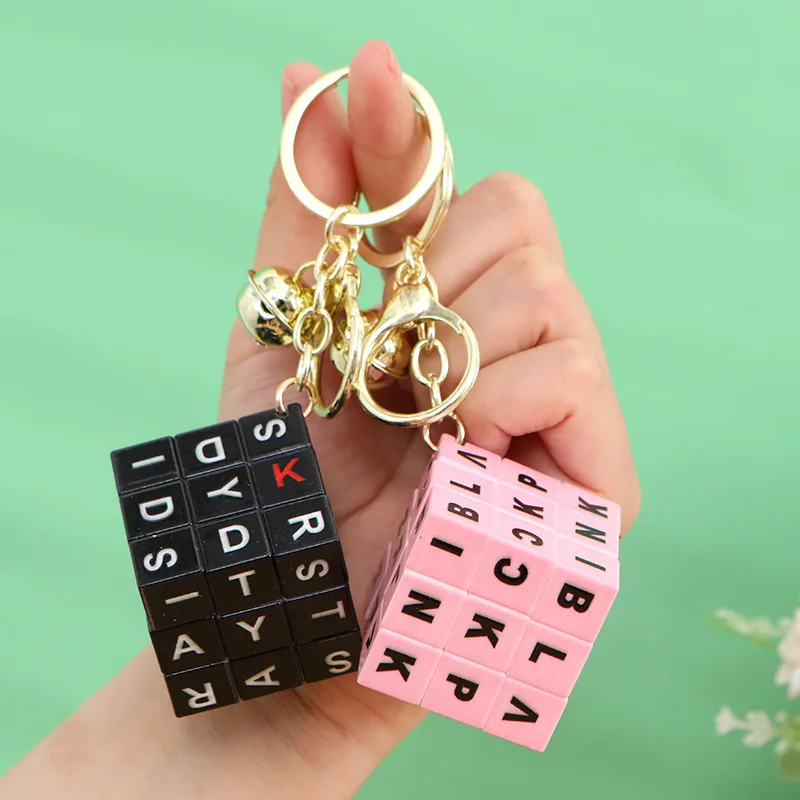 Educational toys Plastic 3.5cm Mini cube Keychain Creative Magic Cube Puzzle Keyring Pendant gift Key Chain