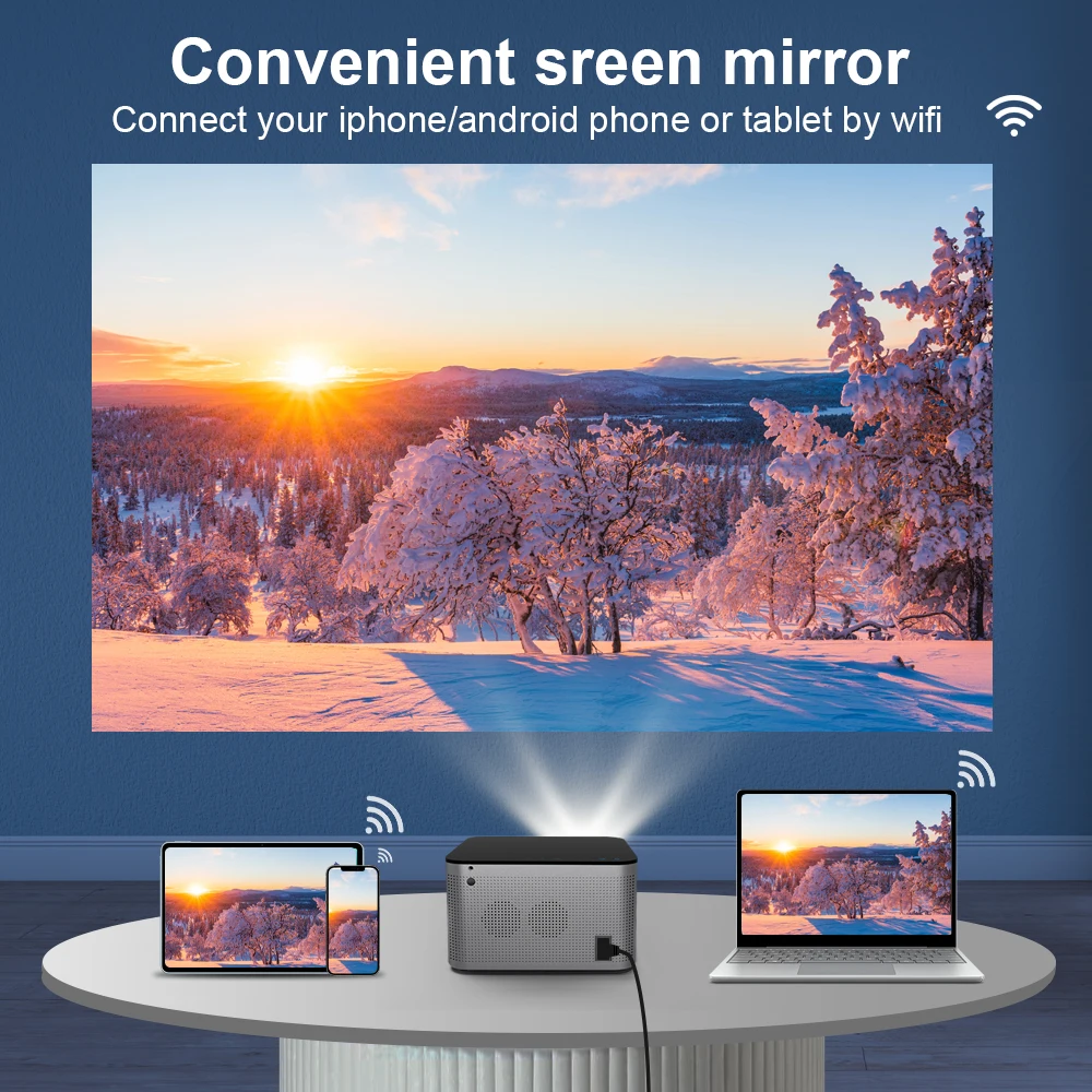 Смарт-проектор Magcubic Mini HY350 Android 11 1080P 4K поддержка двойной Wi-Fi автоматический Электрический фокус для домашнего кинотеатра