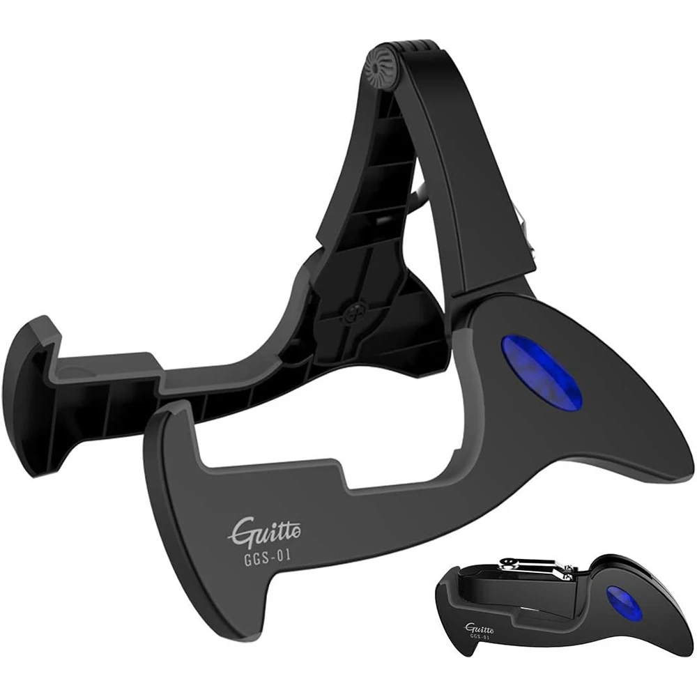GUITTO GGS-01 Classic Adjustable A Shaped Tripod Folding Acoustic Guitar Electric Bass Stand Stand