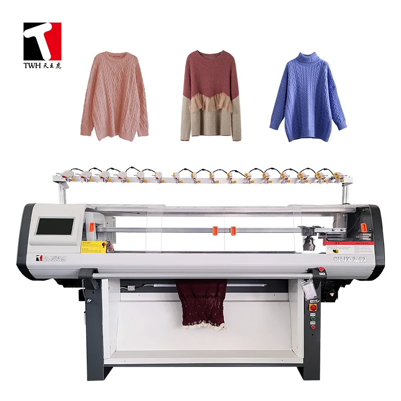 Used OEM cheap price straight simple double system 52 inch computerized auto knitting machine