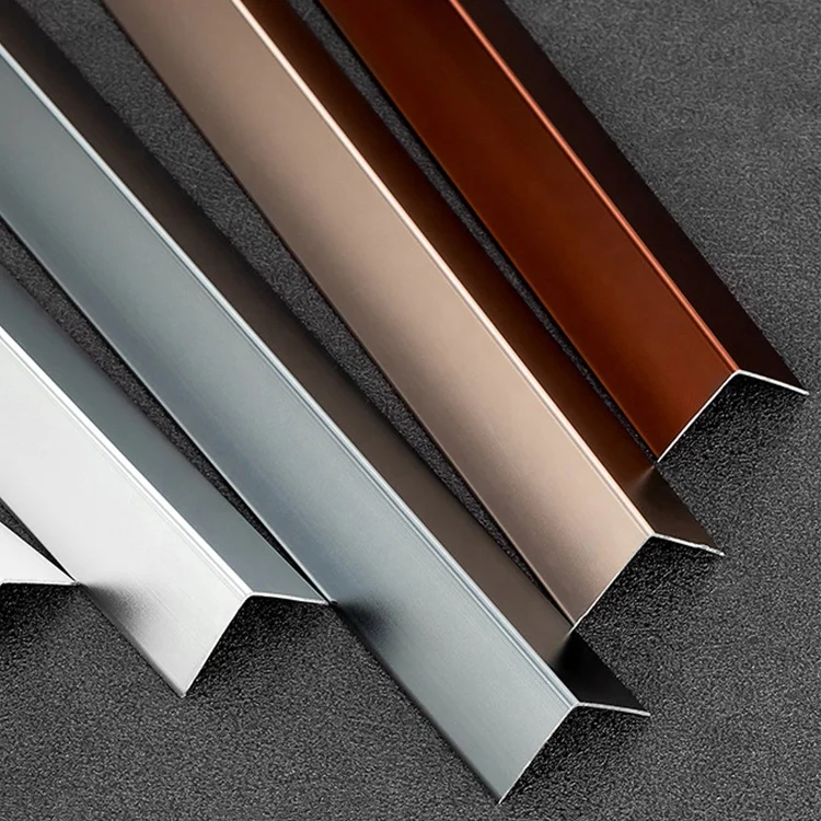 L Shape Stainless Steel Metal Profile Anti Fingerprint Decorative Tile Trims For Hotel Decoration Project