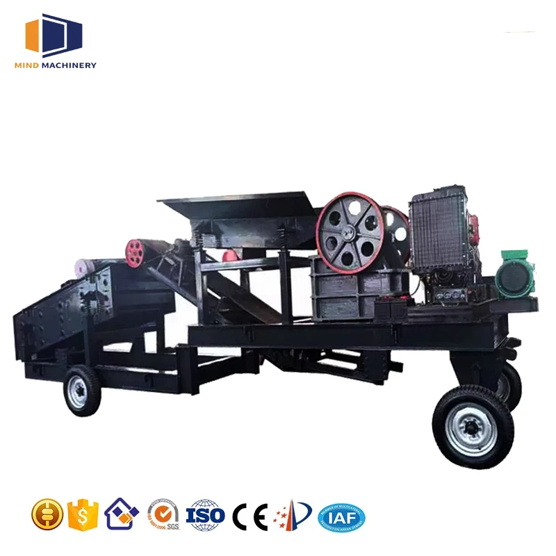 Complete quarry crushing machine, mobile granite limestone gravel jaw crusher, Factory price Aggregate rock stone crushing plant