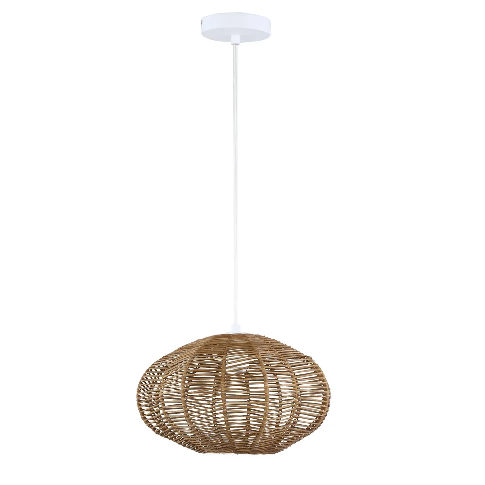 Mini New Design Shape Shade Rattan Wood Material Pendant Lights Environmental Lighting
