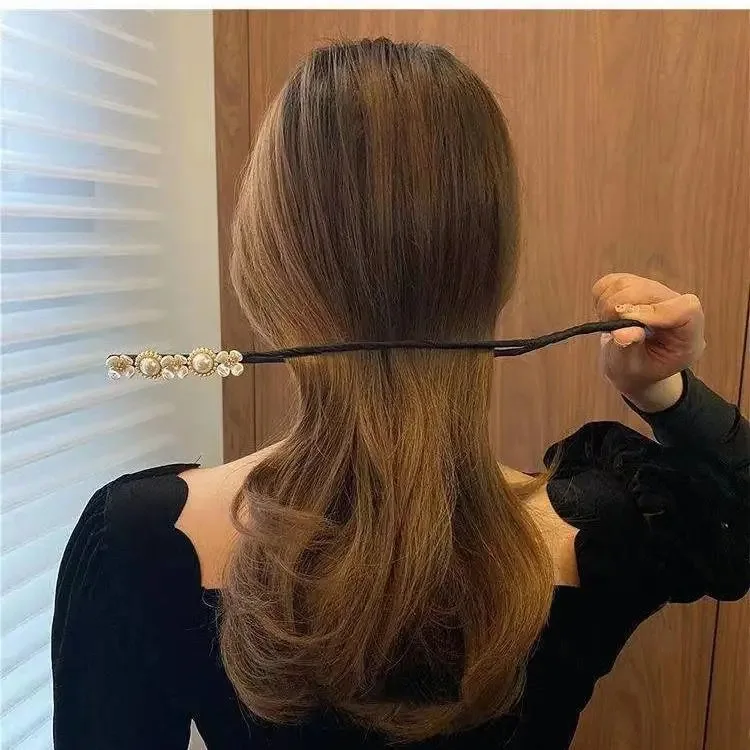 Vintage Shell Pearl Hairpin Bun Hairstyle Hair Stick Women Elegant Hair Scrunchies Flower Hair Maker Tools Accessories