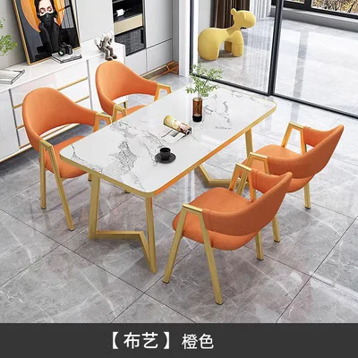 Pink Dining Chairs Cotton Linen Leather Armchair Upholstered Dining Set With 4 Chairs Iron Leg