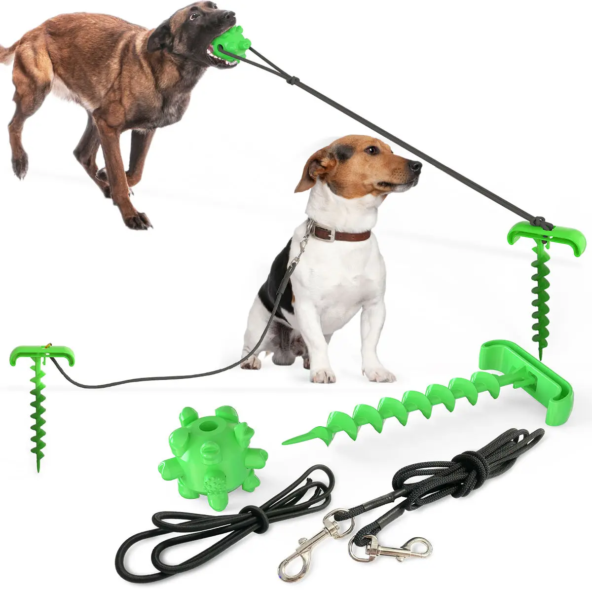 Outdoor Leash Stake Ground Spike Ground Training Dog Dog Rally Leash Tow Leash for Medium Large Dogs up to 125 lbs Garden Use
