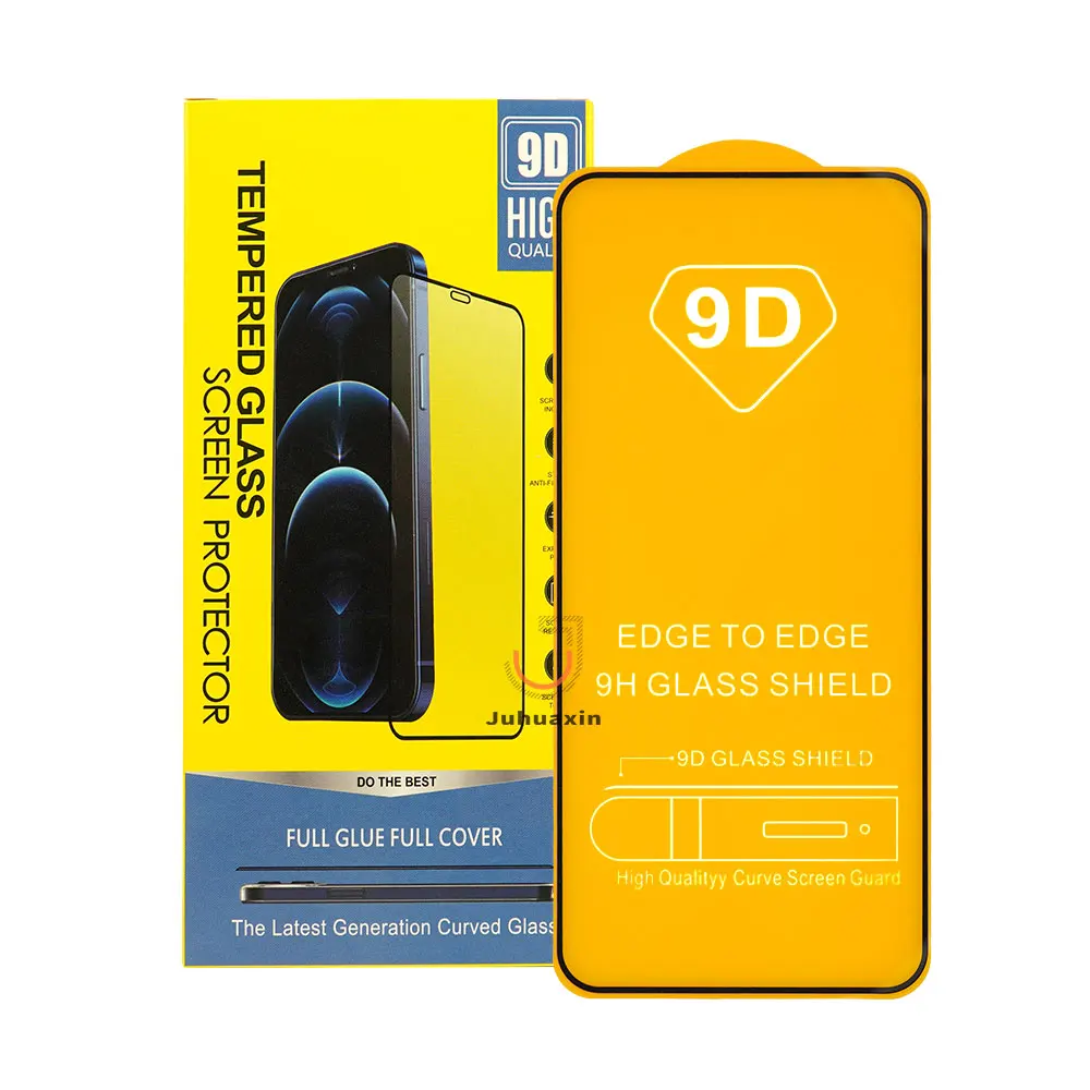 Hot Selling Cell Phone Accessory Full Cover 9d Tempered Glass Screen Guard Protector for iPhone Xiaomi Oppo Samsung