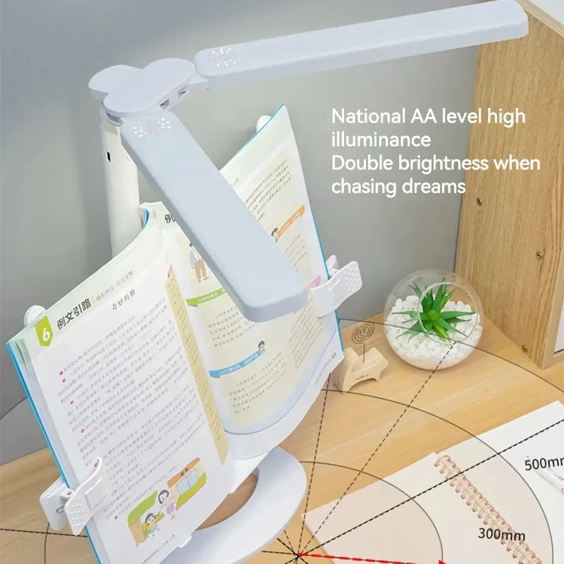 OEM Book Stand White Table Lamp 3 Brightness Adjustable LED Bookshelf Night Light Study Reading USB Student Charging Desk Lamp