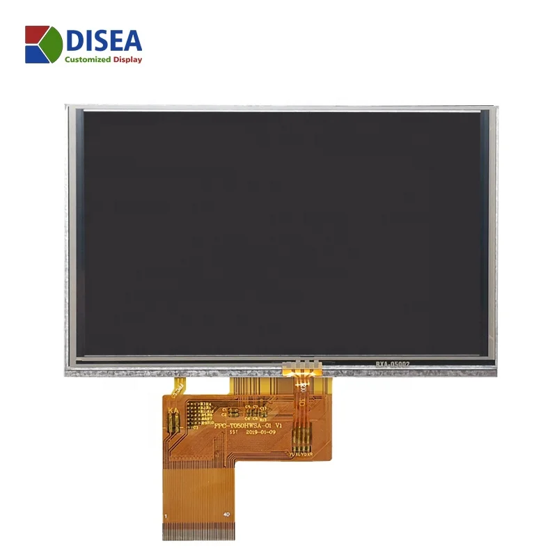5.0 inch IPS tft lcd display panel 800x480 with resistive touch screen