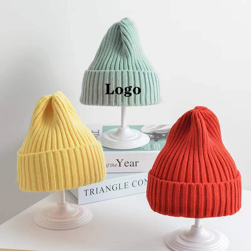 Top Quality New Fashionable Kids Winter Warm Hat Candy Colors Wool Beanie Cute Knitted Hats For kids