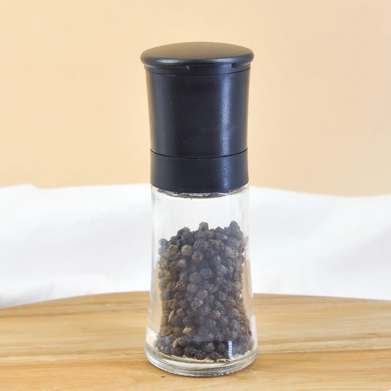 Wholesale 80ML  pepper and salt grinder, manual salt and pepper mill and grinder glass bottle