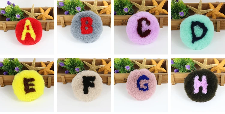  Puff Key Chain Red Silver Large Faux Fluffy Pompom Puff Ball Fur Ball Fur Ball Heart Pom Pom Key-chain