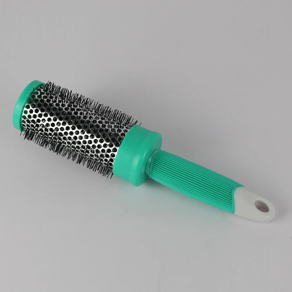 Wholesale Professional Round Aluminum Tube Brush Hair Anti-static Portable Soft Handle Hair Brush Hair Brush