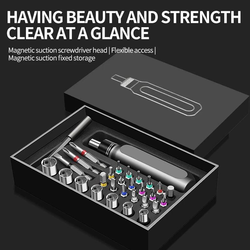 37 in 1 Ratchet Screwdriver Set High Precision Multifunctional Screw Driver Set Phone Repairing Tools CRV Bits