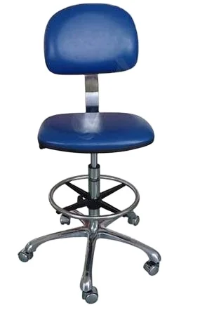 High quality Leather durable Antistatic Black/Blue ESD PU Leather work office Chair