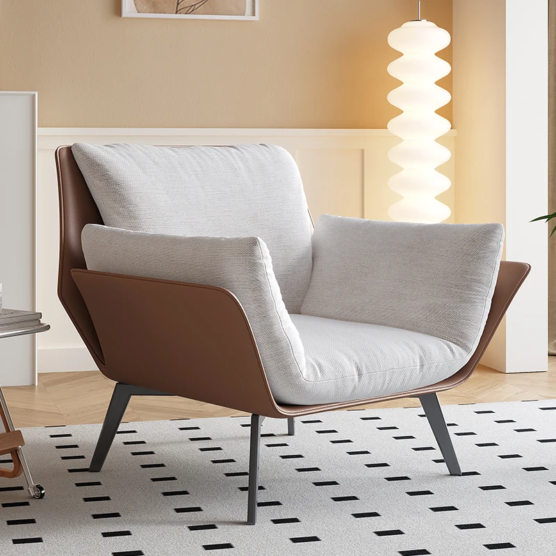 Simple modern sofa chair light luxury living room single balcony lazy chair Italian minimalist bedroom comfortable leisure chair
