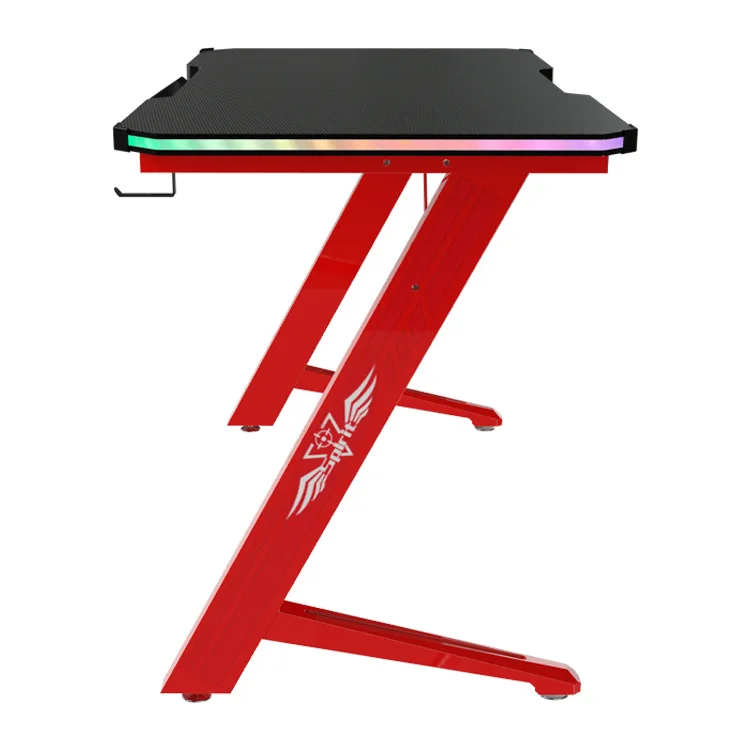 Factory Wholesale Z Shaped RGB Gaming Desk For PC Modern Computer Desk Office Gaming Desk with Led