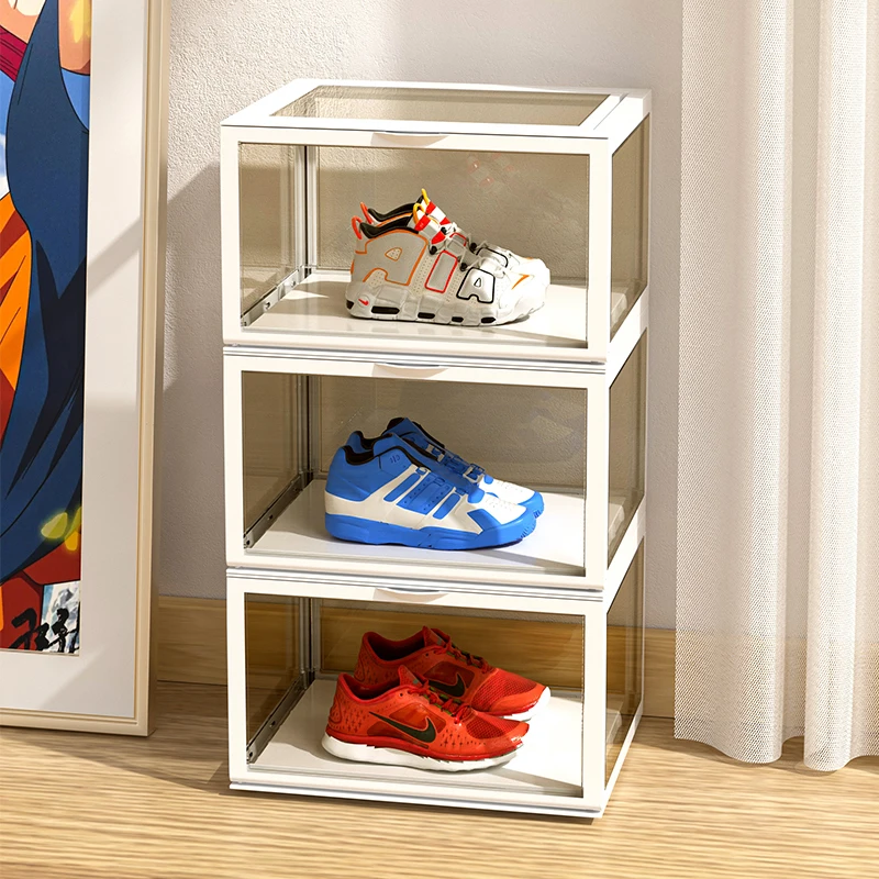 Front Transparent Plastic Shoe Case Sneaker Storage Clear Shoe Cases Transparent Acrylic Shoes Box Display