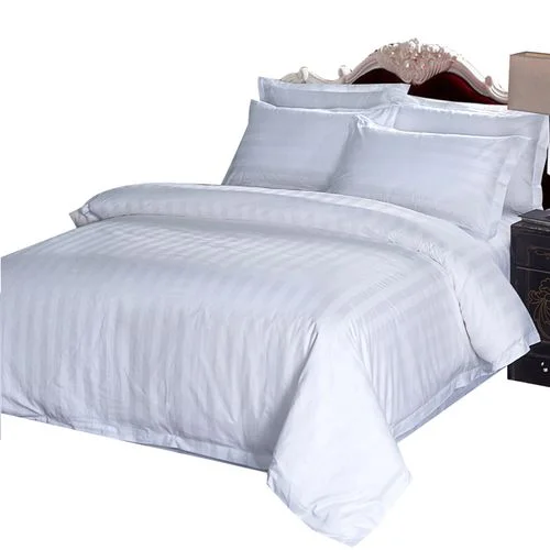 Classic Stripe cotton bedding  bedsheet set cotton king size bed linen duvet cover for hotel use