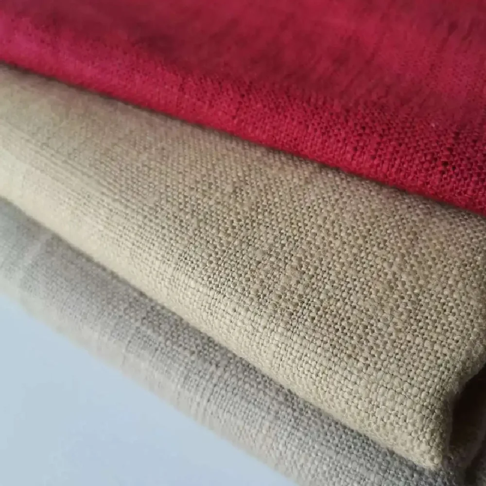 HIGH QUALITY RAYON LINEN FABRIC  PLAIN DYED  80% VISCOSE 20% FLAX 7*7 230 GSM   FABRIC FOR HOME TEXTILE FOR GARMENT