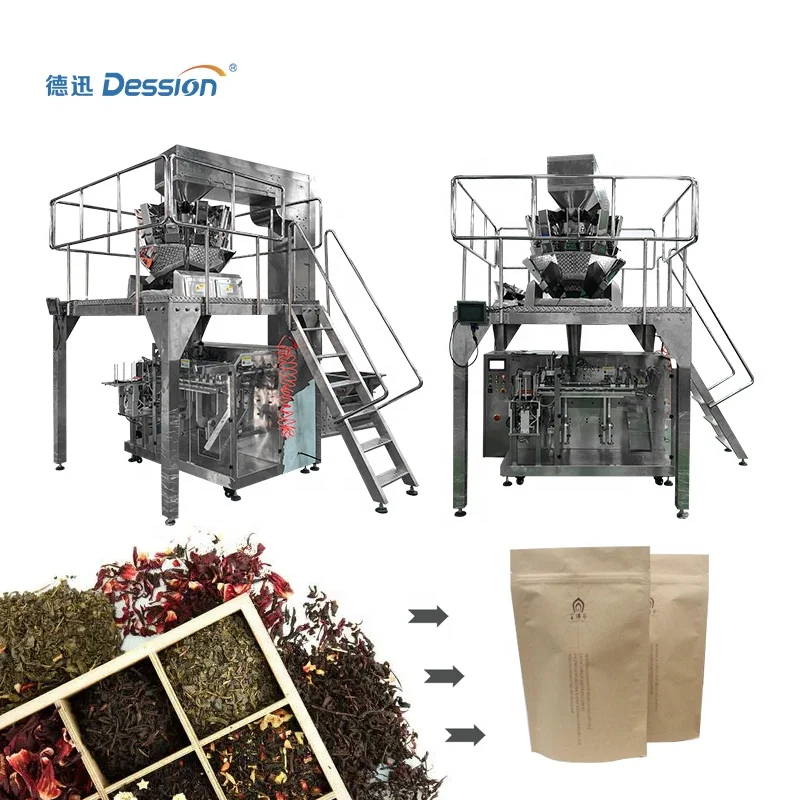 1-10g dried leaves Automatic bag given doypack packing machine Pre made Bags Filling Sealing Line with