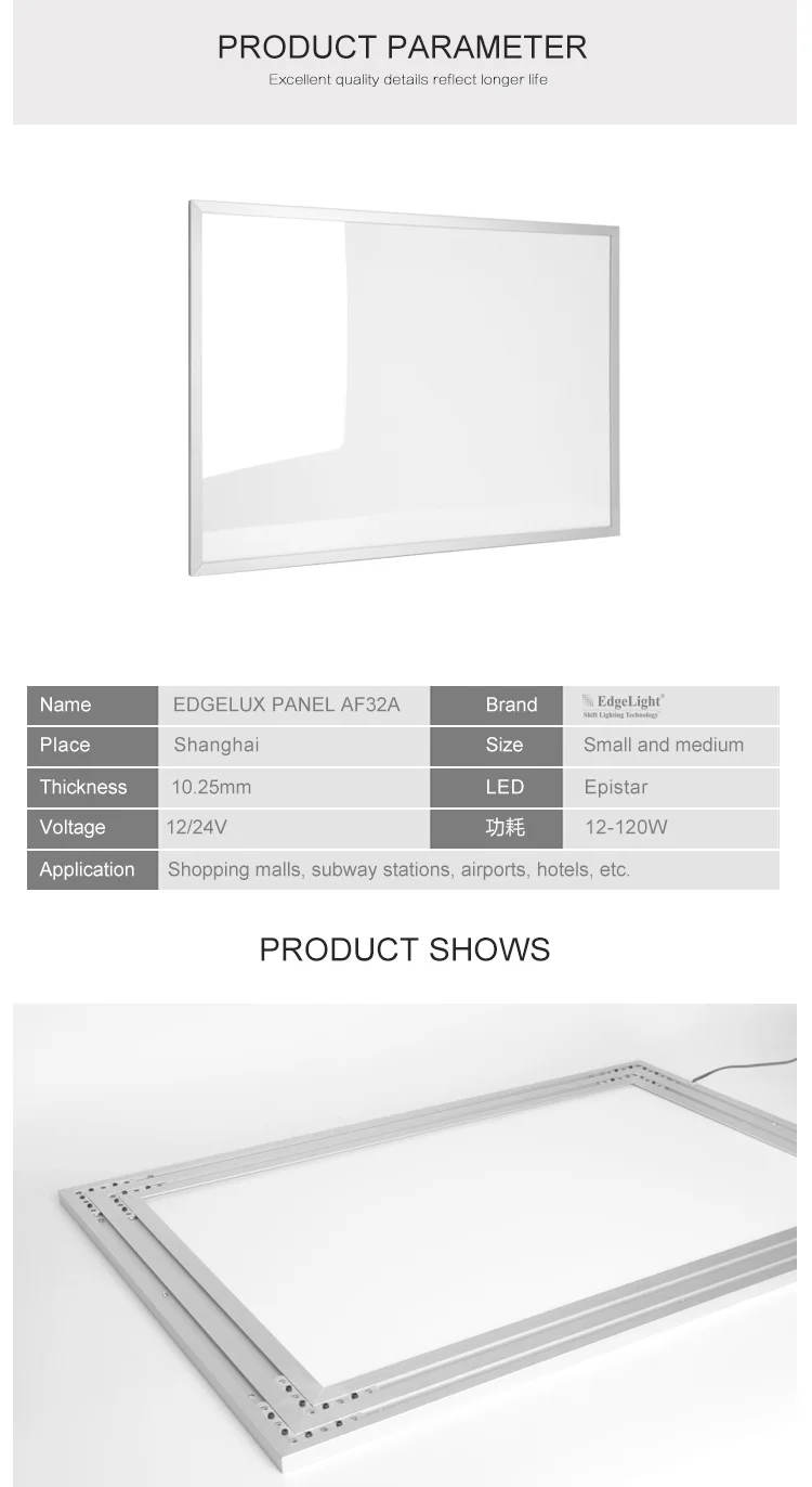 Hot-sell LED Neon Chalk Aluminium frame LED ceiling panel light with diffuse film  acrylic sheet LGP for led display