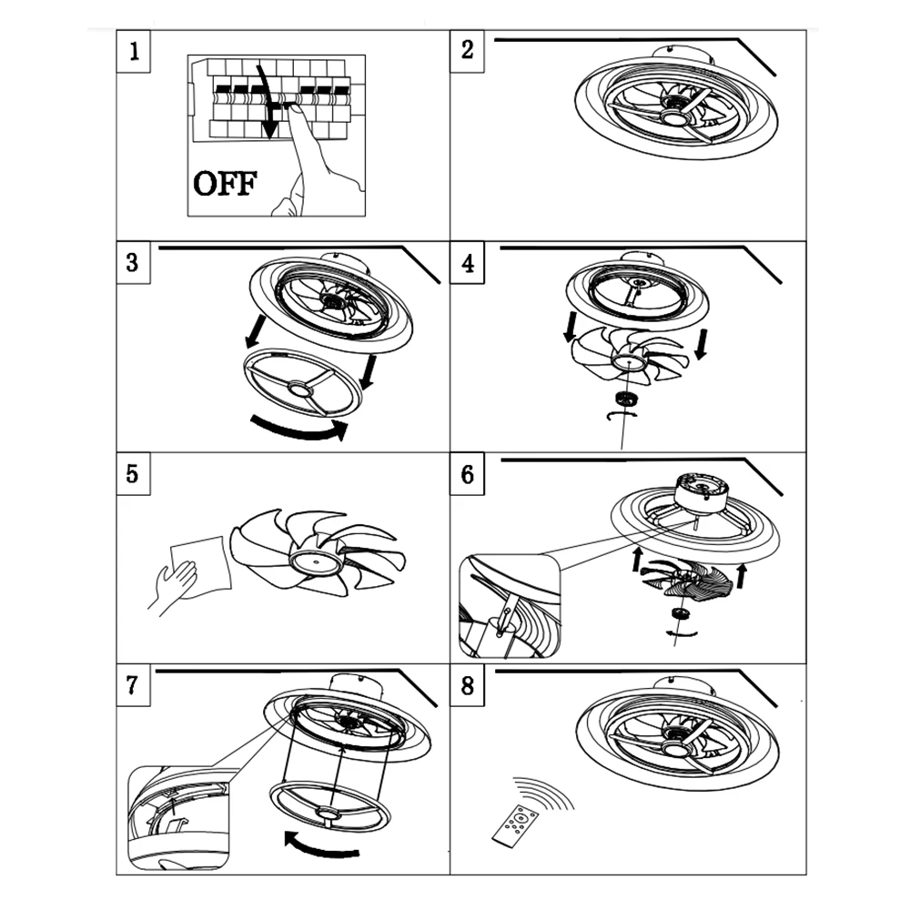 Светодиодный потолочный светильник Tuya, лампа с вентилятором для гостиной, с дистанционным управлением и 7 цветными режимами освещения