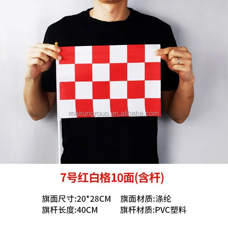 Checkered Flag Hand Signal Flags Black and White Chequered Racing Flag