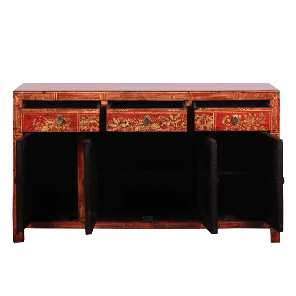 
chinese antique furniture wedding wardrobe classic painting solid wooden painted furniture Home Furniture home storage cabinet 