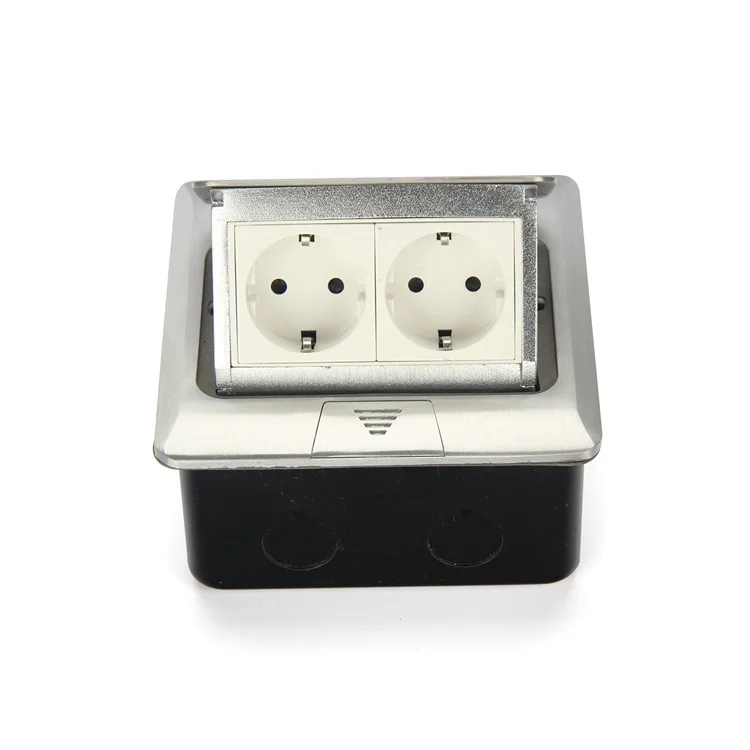 EU  Pop-up Aluminum Alloy Floor Socket Outlet Box/Schuko floor socket