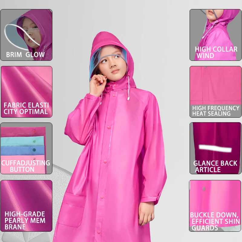 Wholesaler high quality eco-friendly PVC comfortable kids raincoat rain