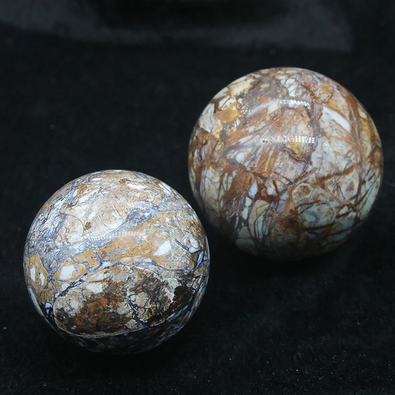 Natural Quartz Ball Patterned Wood Fossil Mineral Spheres For Decoration Fossil Wood Balls