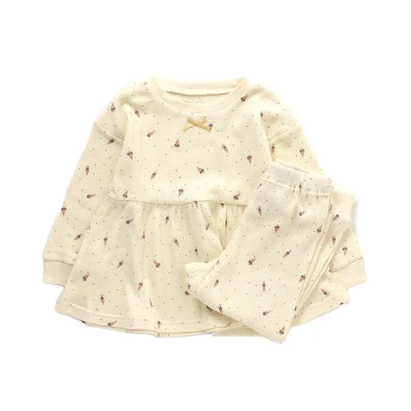 wholesale OEM girls knitted skirt suit spring autumn fashion cotton leggings and tops sets for children girls clothing sets