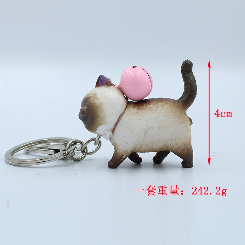 9 cartoon kitty doll keychain pendant  cute cat bell car key ring creative small gift