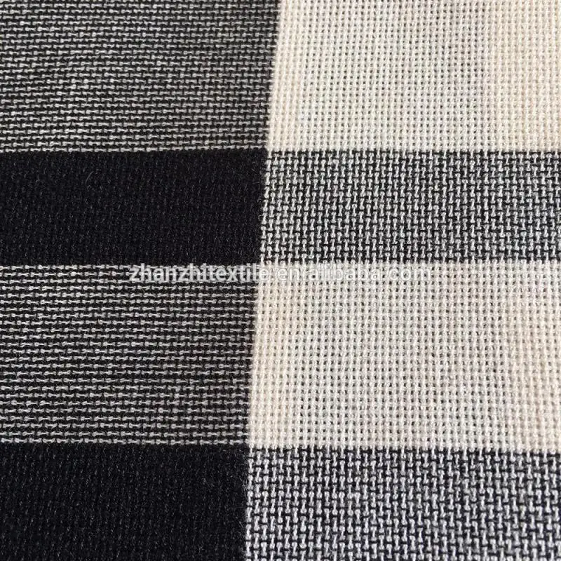 
the latest fashion woman shirt and skirt viscose cotton blend plaid fabrics 