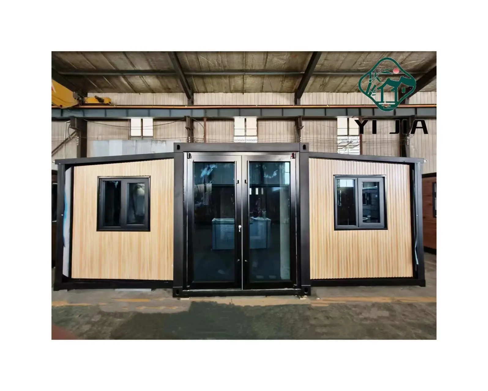 Large-Space 40ft Prefabricated Container Home Two-Wing Extensible Folding House Solar Energy System Steel Three-Bedroom Design