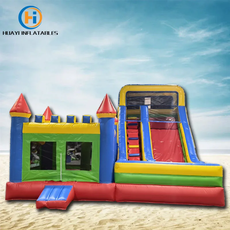 Huayi Inflatable Bounce House Banners Fire Truck Inflatable Bounce House For Sale